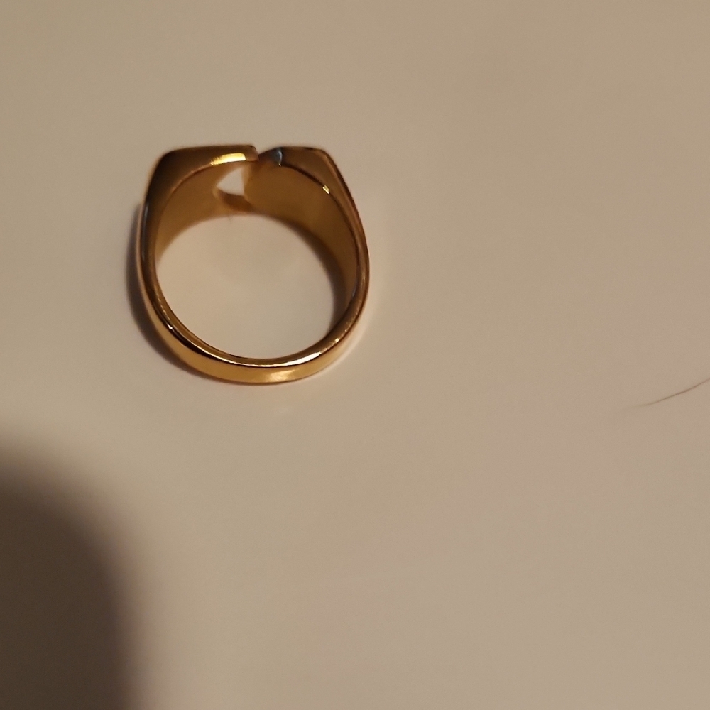 Modern Gold-Tone Open Circle Statement Ring - Picture 5 of 7